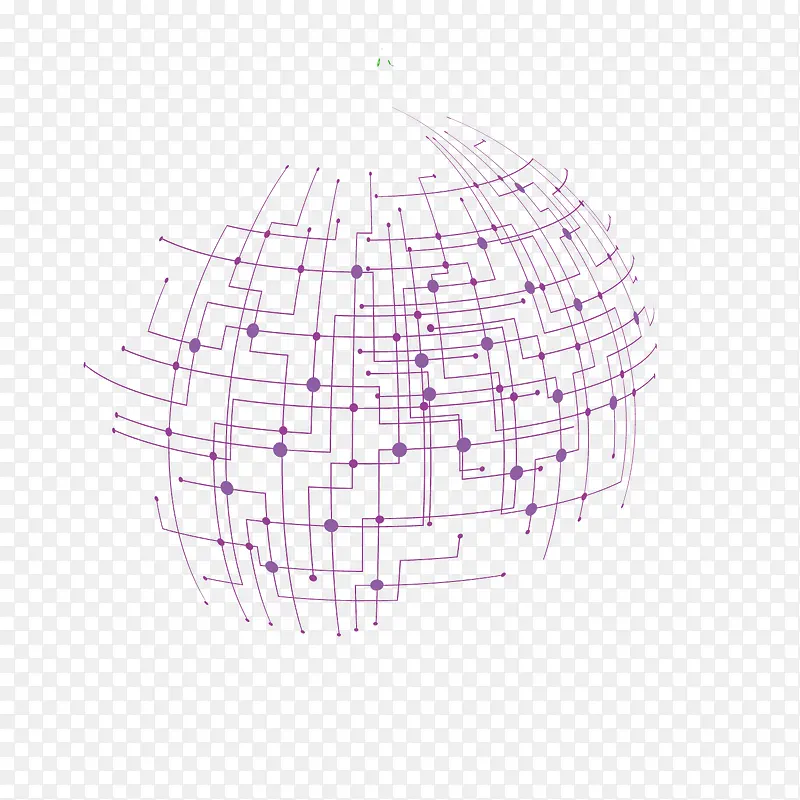 矢量紫色立体圆形电流线路