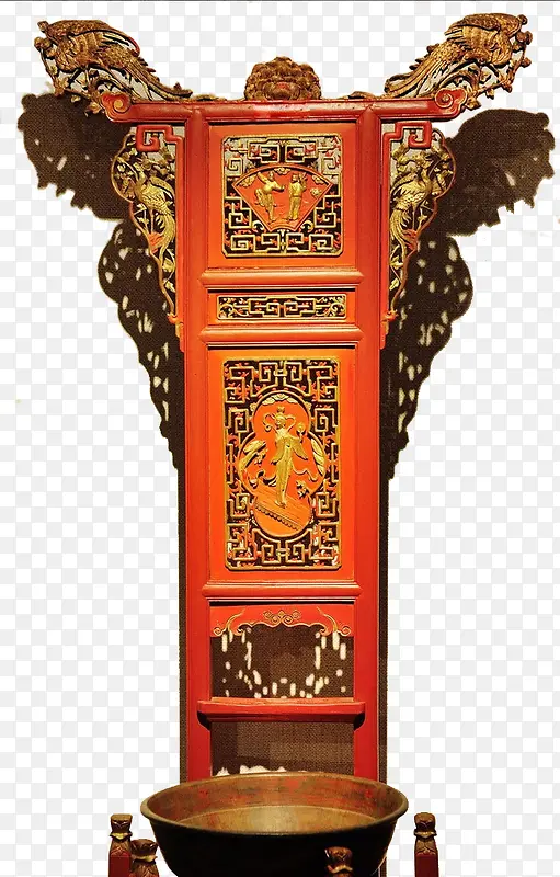 中国风古代室花纹立架