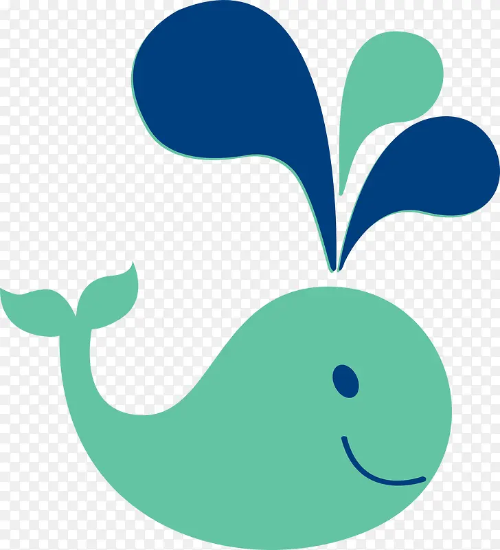 浅绿色喷水鲸鱼