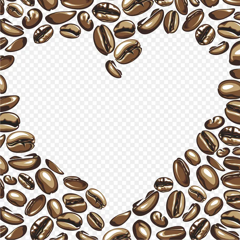 爱心咖啡豆底纹