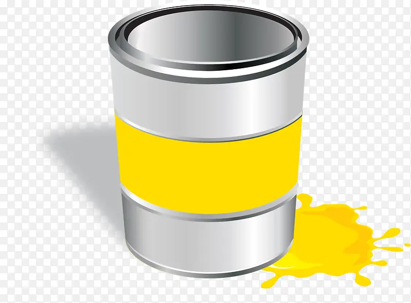 黄色扁平阴影油漆桶