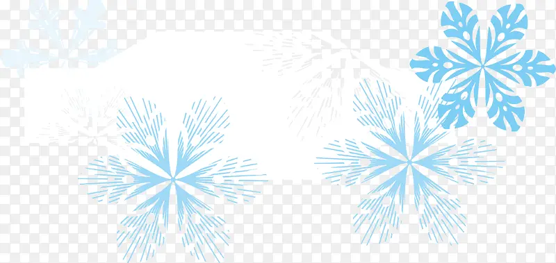 蓝色雪花边框冰雪边框元素