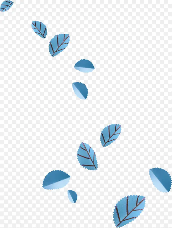 漂浮蓝色树叶
