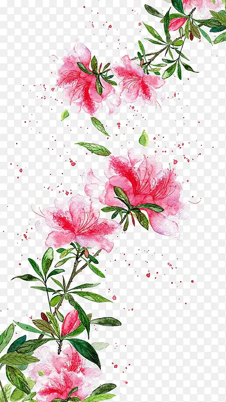 飘飞粉色花朵