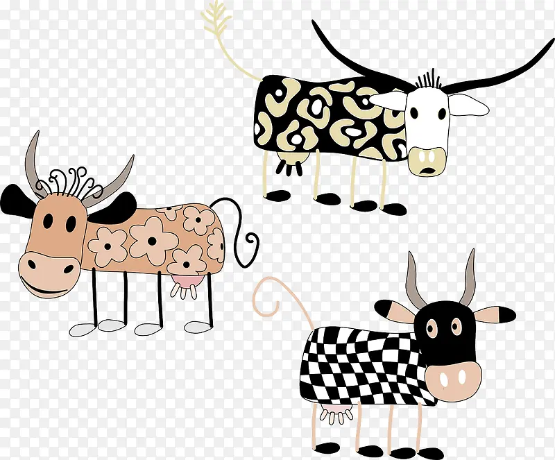卡通装饰奶牛