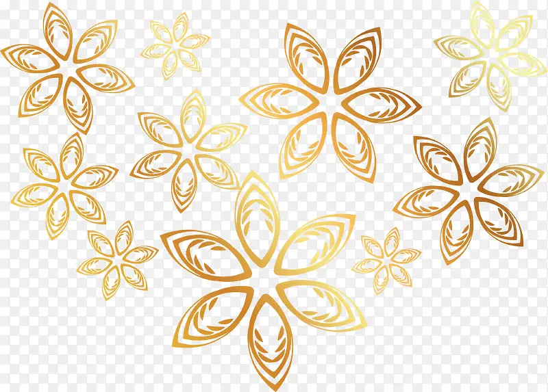 精致几何对称金色花朵底纹纹理