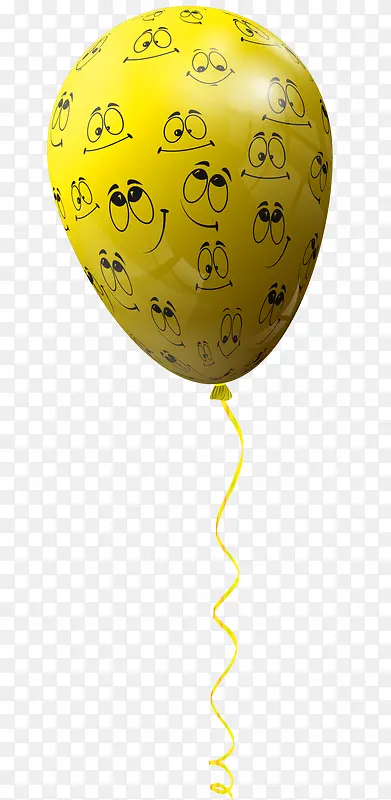 黄色卡通笑脸气球