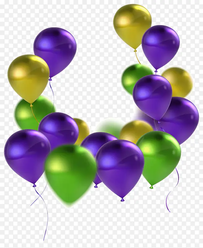 绿色和紫色和金色气球背景矢量