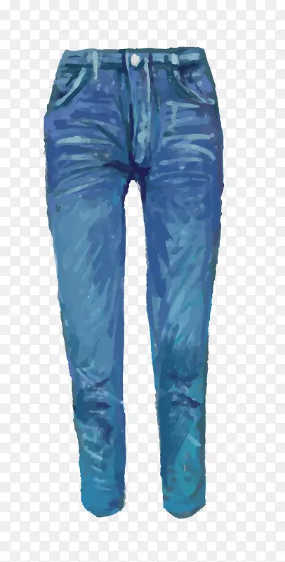 水彩牛仔裤