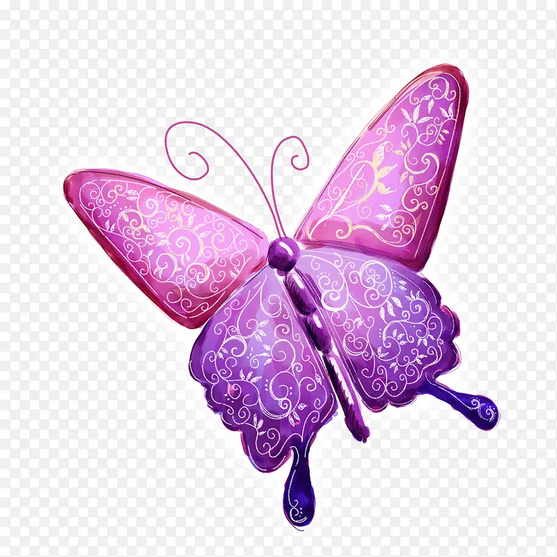 紫色的电脑蝴蝶绣花