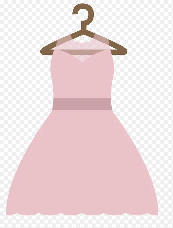 粉白色纱裙扁平化裙子