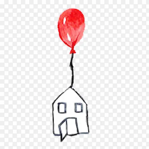红色房子气球