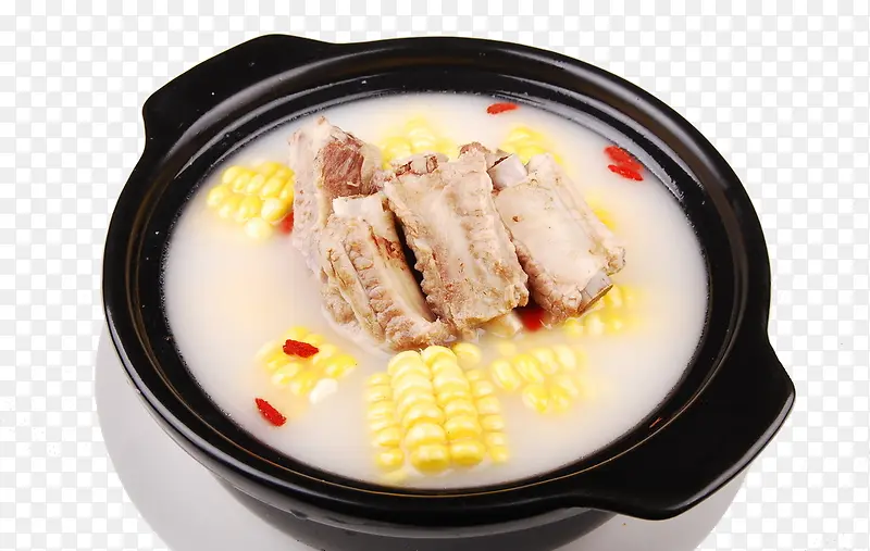 砂锅里的玉米排骨汤