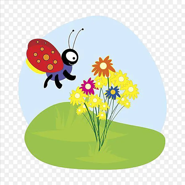卡通花朵蜜蜂素材