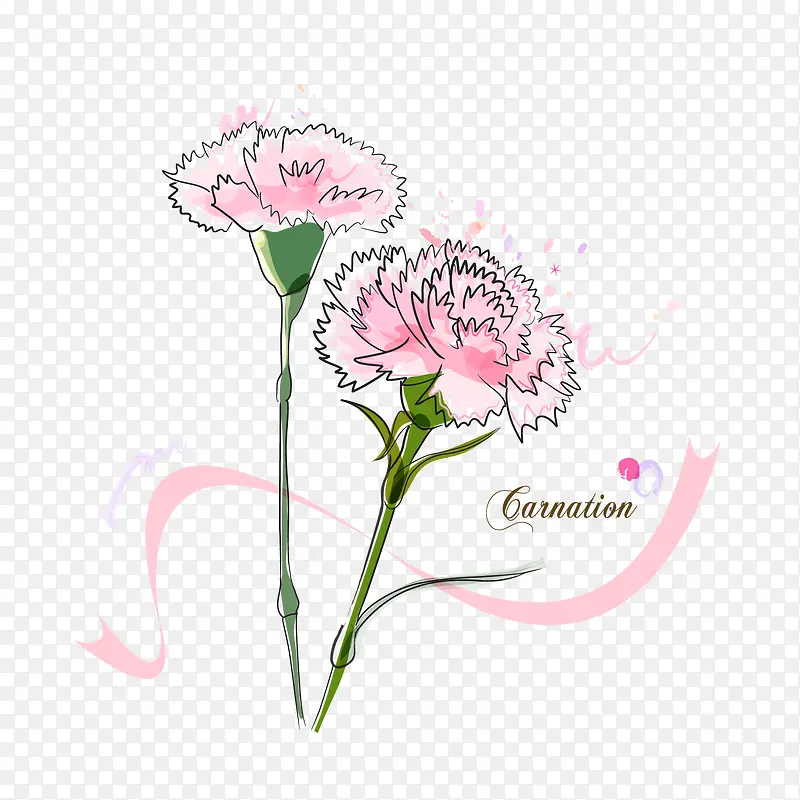 抽象粉色花朵图案