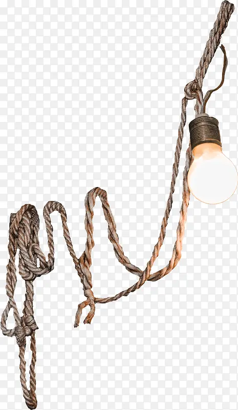 棕色绳子白炽灯