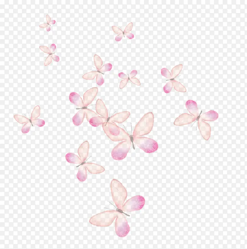 粉色透明蝴蝶背景