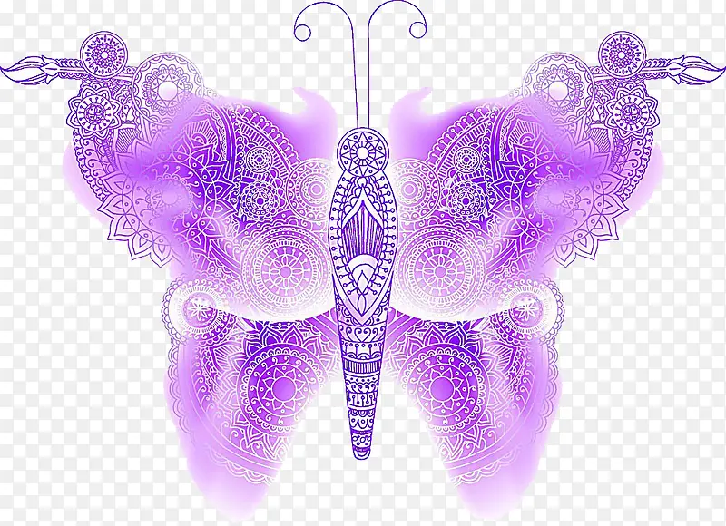 精美紫色梦幻拼接蝴蝶