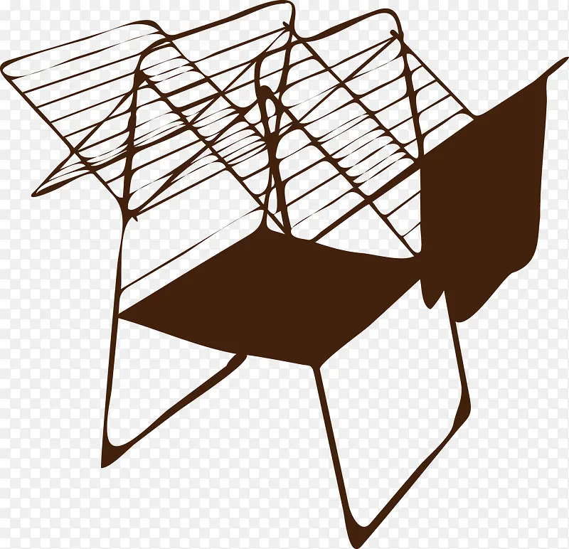 可折叠晾衣架剪影矢量图