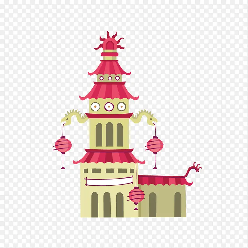 粉色龙形建筑