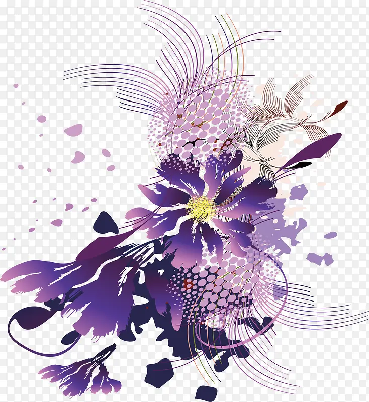 紫色花纹装饰矢量图