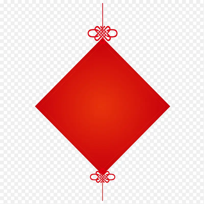 红色方形装饰新年元素