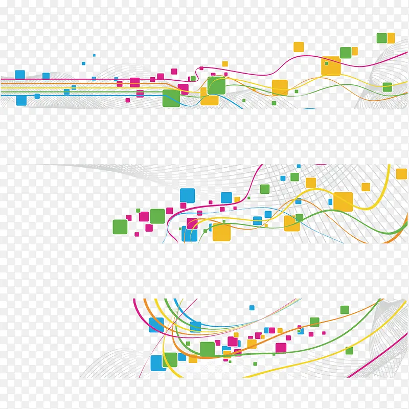 波浪线条和方块