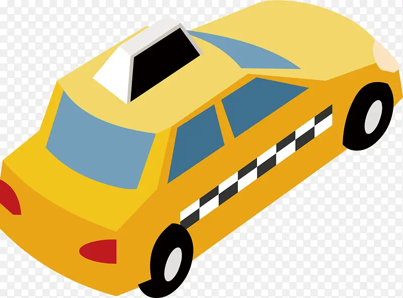 矢量黄色的出租车漂浮素材