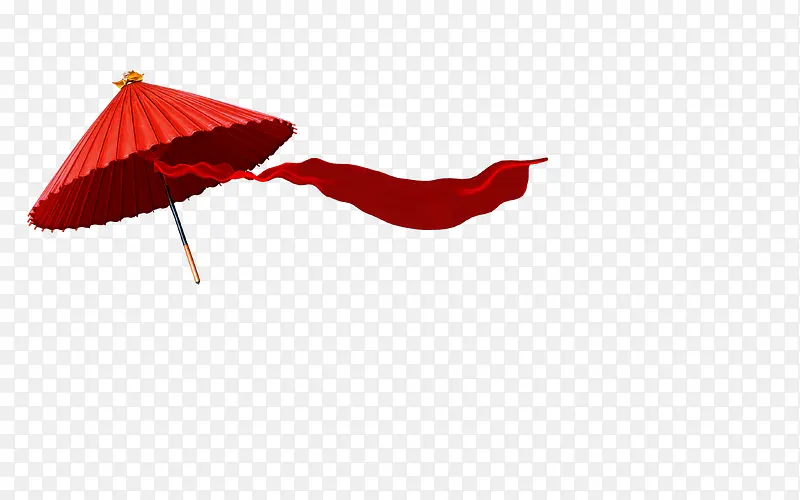 高清红色雨伞丝带