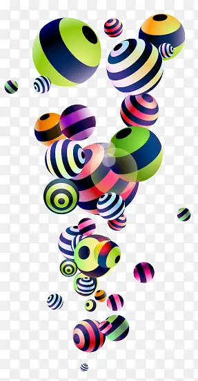 球形立体多彩装饰图案