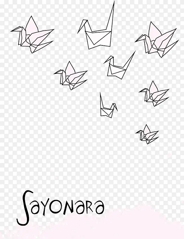 矢量折纸鹤插图