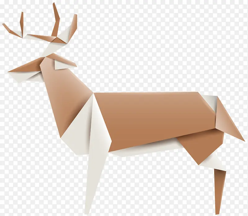 圣诞节褐色折纸麋鹿