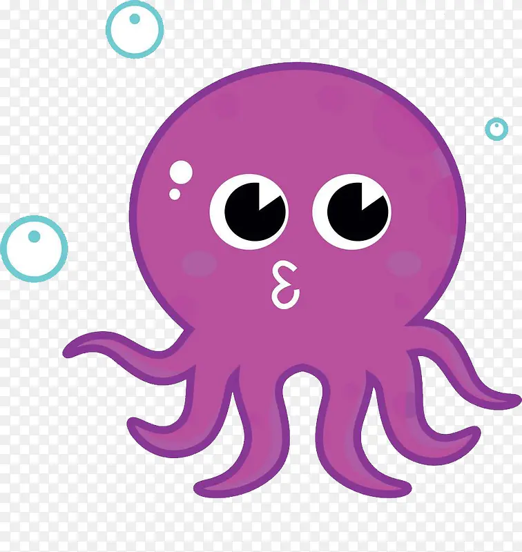 彩绘紫色卡通章鱼