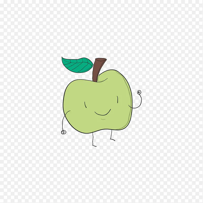 绿色的卡通苹果