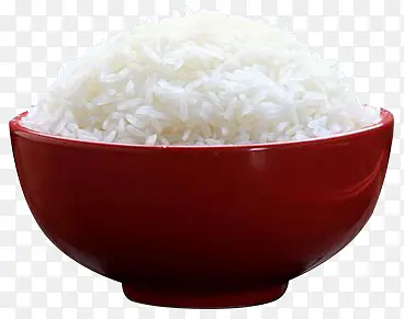 食物白色大米饭红色碗