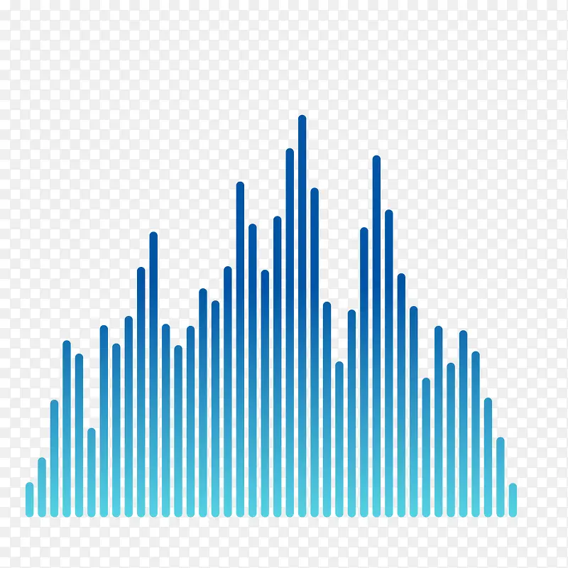 蓝色渐变声波线矢量素材
