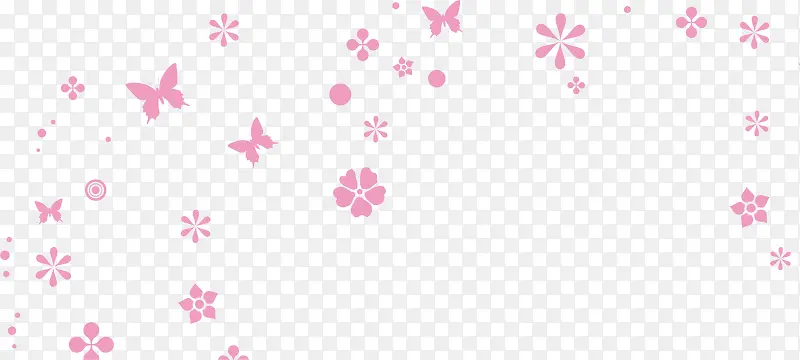 粉色花朵蝴蝶漂浮