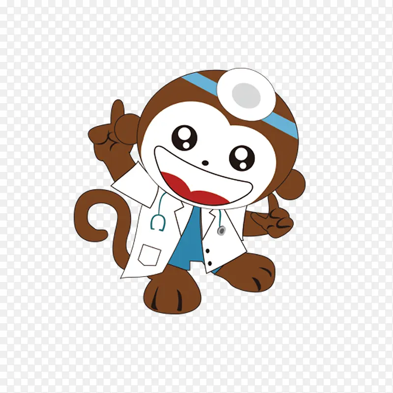 卡通医生动物猴子