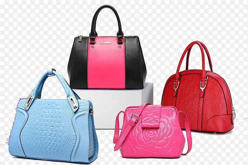四种不同款式的女士包包