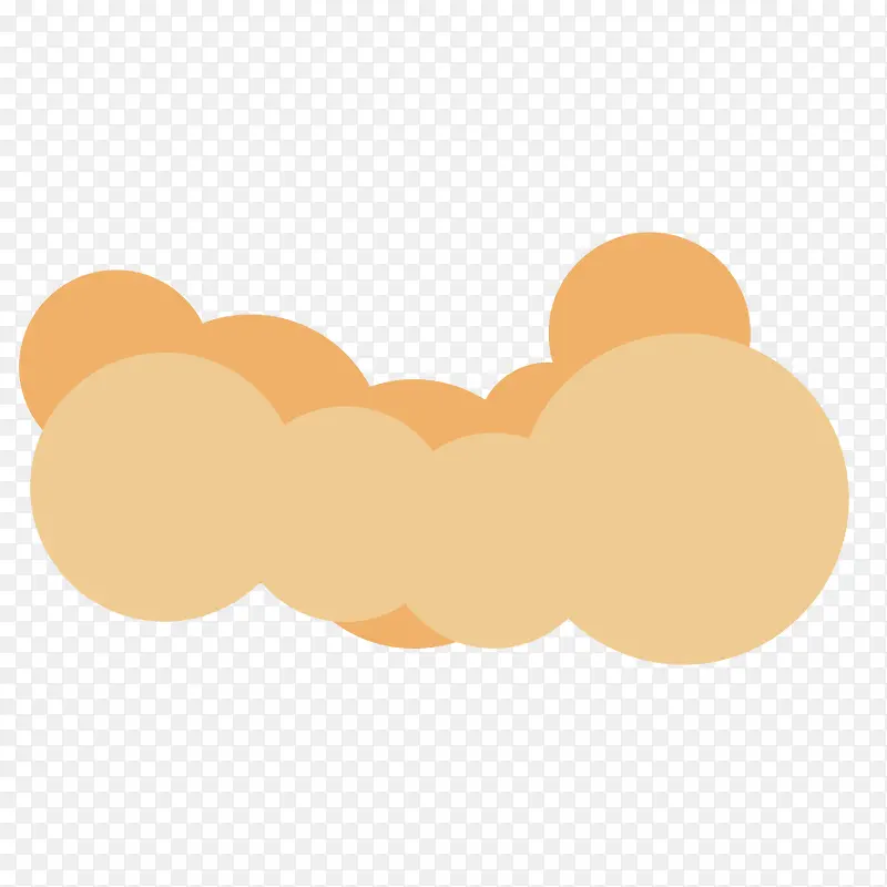土黄色的卡通云朵