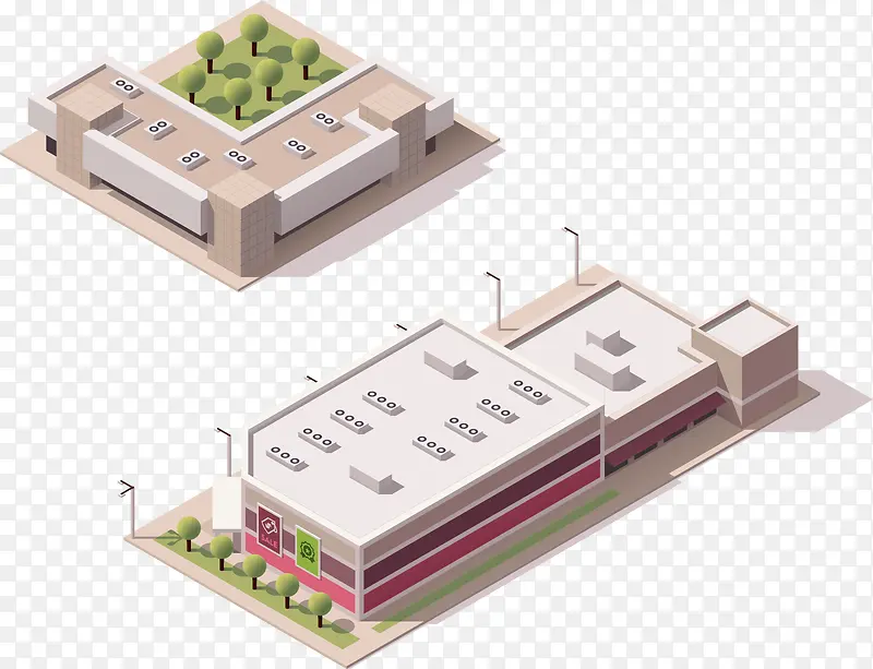 建筑高楼城镇都市地产立体房屋模