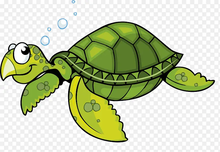 卡通乌龟泡海龟