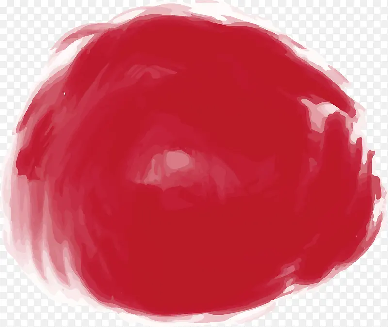 红色圆球水彩笔刷