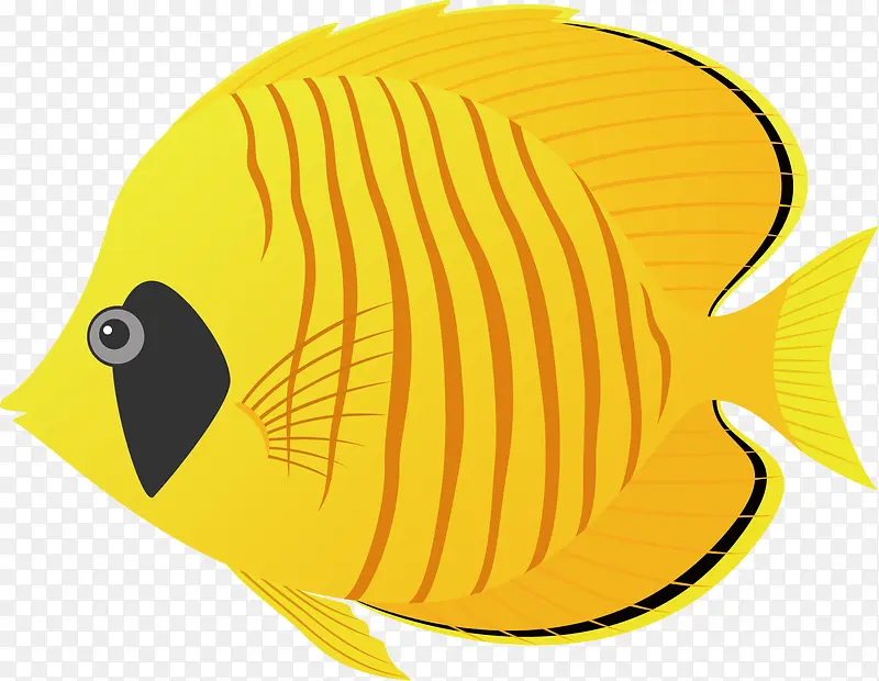 矢量图可爱的黄色小鱼