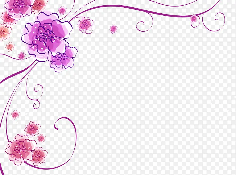 紫色的花朵边框