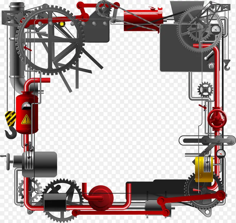 矢量齿轮与管道边框