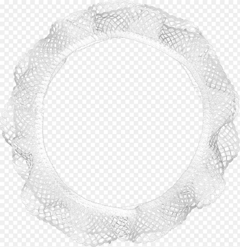 白色花纹布条圆环