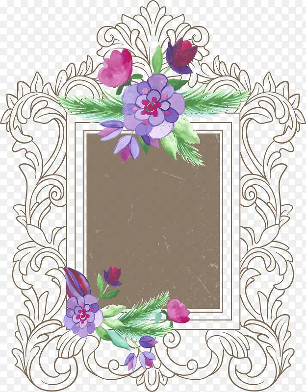 矢量复古欧式花纹植物装饰边框