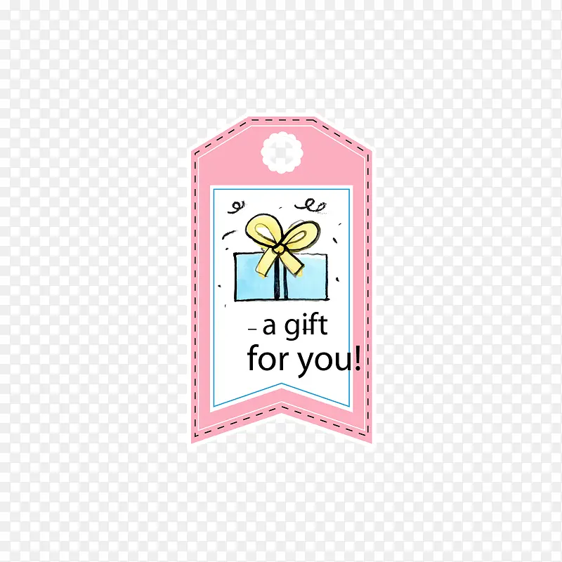 粉色生日礼物标签