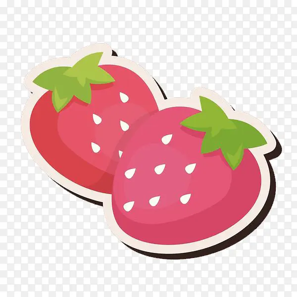 草莓徽章绘画PNG